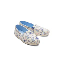 TOMS Women Beige Alpargata Cloudbound Sailboats Printed Espadrilles-picture-30