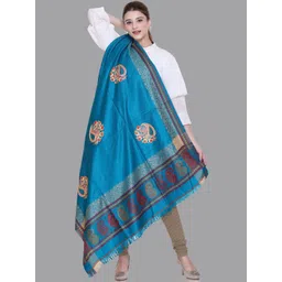 Tones-N-Shades Ethnic Motifs Embroidered Shawl-picture-12