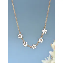 ToniQ Gold-Plated Flower Charm Minimal Necklace-picture-13