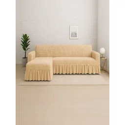 TONY STARK Brown Solid Polycotton 2 Piece Sofa Cover With Arms-picture-39