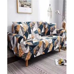 tony stark Geometric Print Stretchable 2-Seater Sofa Cover with Pillow Cover 16" x 16"-picture-30