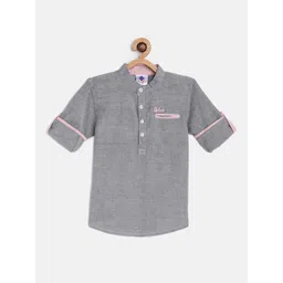 TONYBOY Boys Grey Opaque Casual Shirt-picture-31