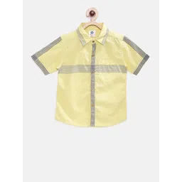 TONYBOY Boys Yellow Regular Fit Solid Party Shirt-picture-22