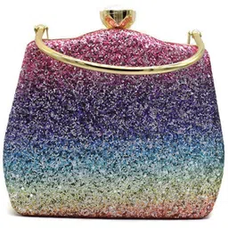 Party Multicolor, Purple Clutch - Regular Size-image-35