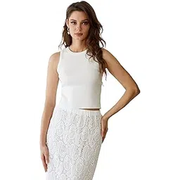 toochki Top for Women| Crop Top for Women | Short Top for Women | Tops | Lycra Top for Women | White Top for Women | Strachable Top | Tank Top (TKCBL-LY-263-WH-TPF $Parent)-picture-18