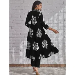 TOOCHKI Women Floral Printed Anarkali Kurta with Trouser image 5