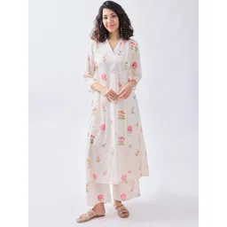 TOOCHKI Women Floral Printed Angrakha Kurta with Palazzos-picture-14