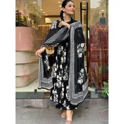 TOOCHKI Women Floral Printed Regular Kurta with Palazzos & Dupatta-picture-18