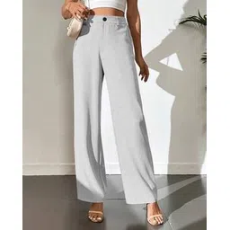 toochki Women Relaxed Fit Flat-Front Pants with Insert Pockets-picture-14