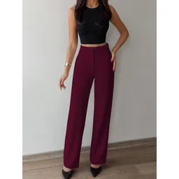 TOOCHKI Women Relaxed Straight Leg High-Rise Non Iron Trousers-picture-15