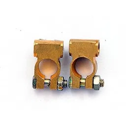 TOOLBUX Battery Terminal Connectors Set of 2 | Heavy-Duty Brass Positive & Negative Clamps | Universal Fit for Automotive Inverter Tractor Solar Truck & Marine Use-picture-28