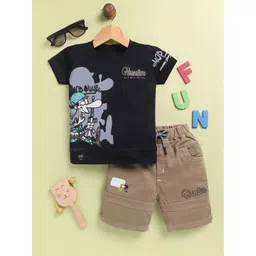 Toonyport Boys Printed Pure Cotton T-shirt with Shorts-picture-57