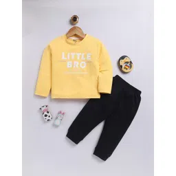 Toonyport Boys Typography Printed Round Neck Pure Cotton T-shirt With Trousers-picture-47