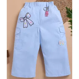 TOONYPORT Denim Woven Bow Patch Detailed Jeans With Key Chain - Light Blue-picture-26