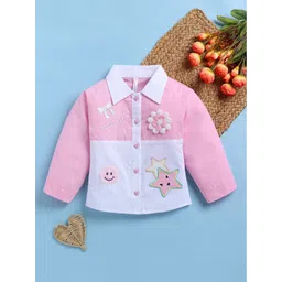Toonyport Girls Colourblocked Embroidered Casual Shirt-picture-31