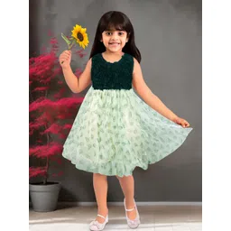 Toonyport Girls Geometric Printed Applique Fit & Flare Dress-picture-29