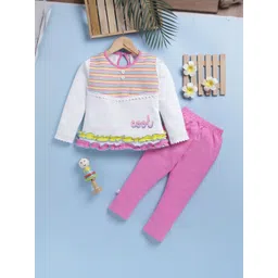 Toonyport Girls Graphic Printed Round Neck Pure Cotton Top With Trouser-picture-34