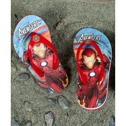 Toothless Avengers Featuring Iron Man Designed Flip Flops - Red & Blue-picture-35