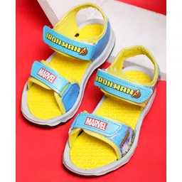 Toothless Avengers Featuring Iron Man Text Detailed Velcro Closure Sandals - Sky Blue-picture-20