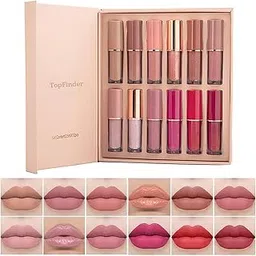 topfinder TopFinder® Nude Lipstick Set | Liquid Lipstick Combo Set | 12PCS Matte Lipsticks For Women Waterproof| Long-Lasting & Non-Transfer Lip Oil Shades | Liquid Lipstick Combo Pack |-picture-45