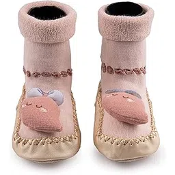 topibaaz Kids Baby Anti-Skid Soft Socks Shoes for Girls Boys Breathable Cotton Casual First Walking Shoes for Unisex Toddler Knit Ankle Socks Botties-picture-38