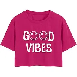 toplot Text Printed Round Neck Crop Top for Women-picture-10