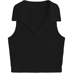 TOPLOT Women's V-Neck Solid Textured Tank Top-picture-50