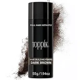 Toppik Hair Building Fibers Powder, Keratin-Derived Fibres For Naturally Thicker Looking Hair, Cover Bald Spot - Dark Brown, 55G, 1.8 Ounces-picture-16