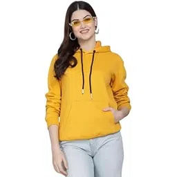 Hoodies for Women Full Sleeve Solid Hooded Sweatshirt Hoodies for Women Winter wear Pullover Fleece Material Full Sleeves Jumper Neck Regular Fit Long-image-6