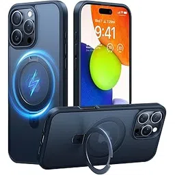 TORRAS World's No.1 Luxury Magnetic Stand for iPhone 16 Pro Max Case | Military-Grade Protection | Exclusive MagSafe iPhone16 Max Pro Cover | Premium Import | Ostand Q1 Guardian-Black-image-27