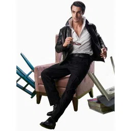 Tortoise Edoardo Black Regular Fit Leather Jacket image 4