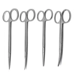 Tosh 6 inch 2 Pcs Straight &a; 2 Pcs Curved Stainless Steel Surgical Scissor Set, SDL746945901-picture-28