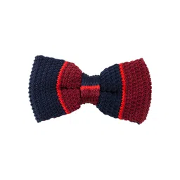 Tossido Blue & Red Woven Design Bow Tie-picture-28
