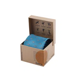 Tossido Blue & Red Woven Design Broad Tie-picture-34