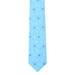 Tossido Blue Woven Design Broad Tie-picture-12