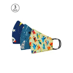 Tossido Kids Pack of 3 Pcs Multicoloured Reusable 3-Ply Protective Outdoor Masks-picture-42