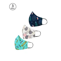 Tossido Kids Pack Of 3 Printed 3-Ply 100% Cotton Reusable Cloth Masks-picture-27