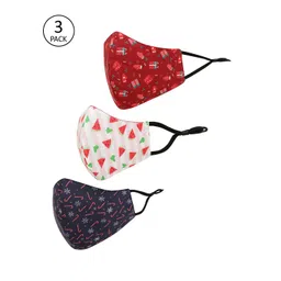 Tossido Kids Pack Of 3 Printed 3-Ply Pure Cotton Reusable Cloth Masks-picture-26