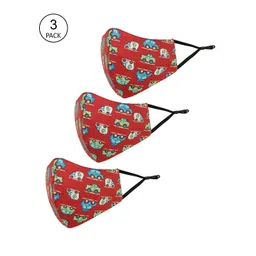 Tossido Kids Pack Of 3 Printed 3-Ply Reusable Cotton Cloth Mask-picture-37
