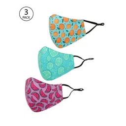 Tossido Kids Pack Of 3 Printed Pure Cotton 3-Ply Reusable Outdoor Cloth Masks-picture-21