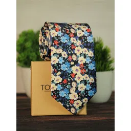 Tossido Men Black & Blue Printed Microfiber Broad Tie-picture-38