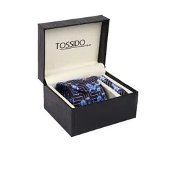 Tossido Men Blue & Black Printed Accessory Gift Set-picture-10