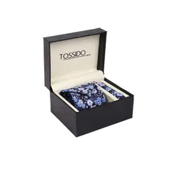Tossido Men Blue & Black Printed Accessory Gift Set image 1