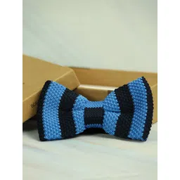 Tossido Men Blue & Black Striped Bow Tie-picture-23