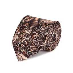 Tossido Men Brown & Beige Printed Broad Tie-picture-20