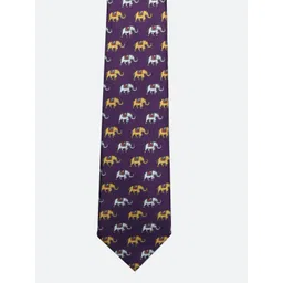 Tossido Men Purple & Mustard Printed Broad Tie-picture-33