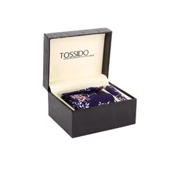 Tossido Men Purple & White Floral Printed Accessory Gift Set-picture-25