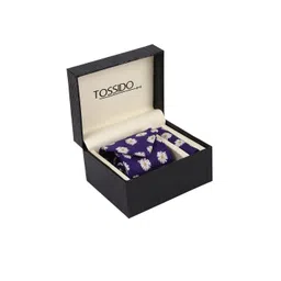 Tossido Men Purple & White Printed Accessory Gift Set-picture-20