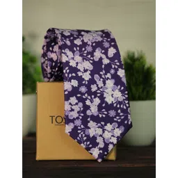 Tossido Men Purple & White Printed Broad Tie-picture-36