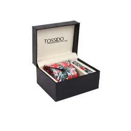 Tossido Men Red & Grey Printed Accessory Gift Set-picture-10